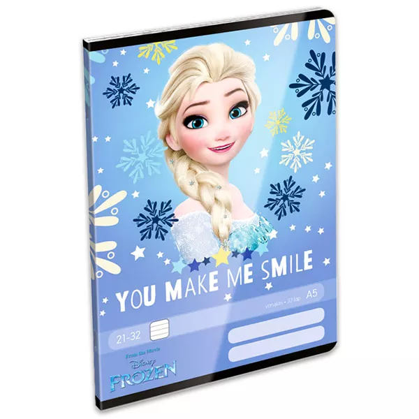 Disney hercegnők: Jégvarázs Smile A5-ös vonalas füzet - 21-32