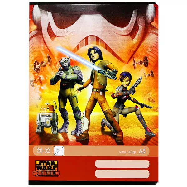 Star Wars: Rebels A5-ös sima füzet - narancssárga, 20-32