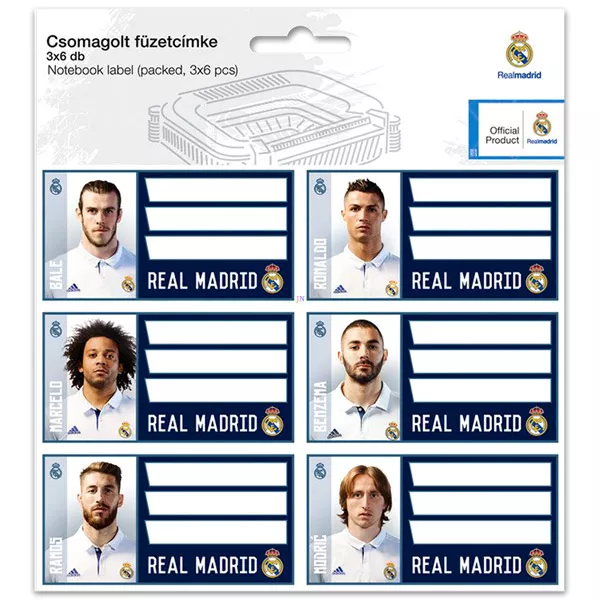 Real Madrid 18 darabos füzetcímke - többféle