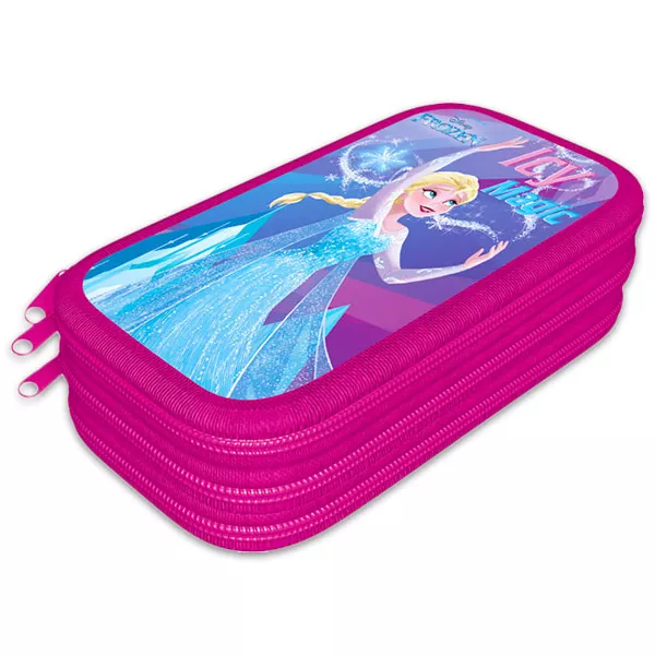 Disney hercegnők: Jégvarázs 3 emeletes tolltartó - rózsaszín