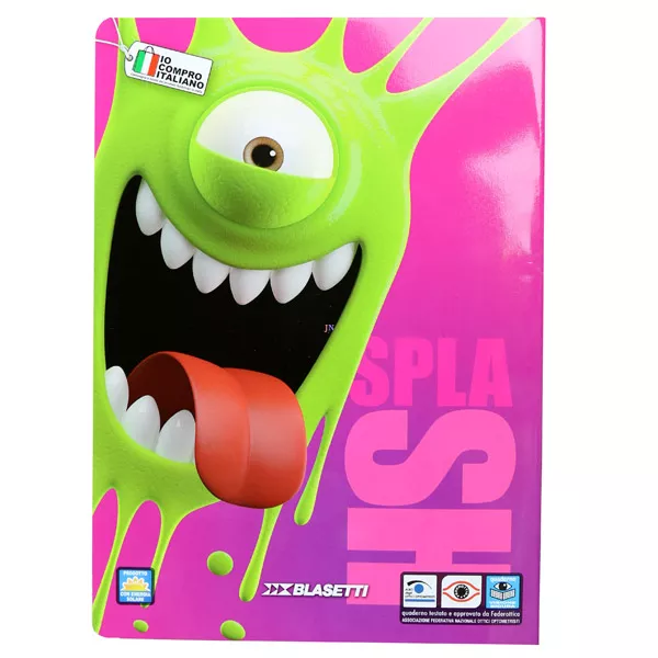 Monster Face A5-ös vonalas füzet 21-32 - rózsaszín-zöld