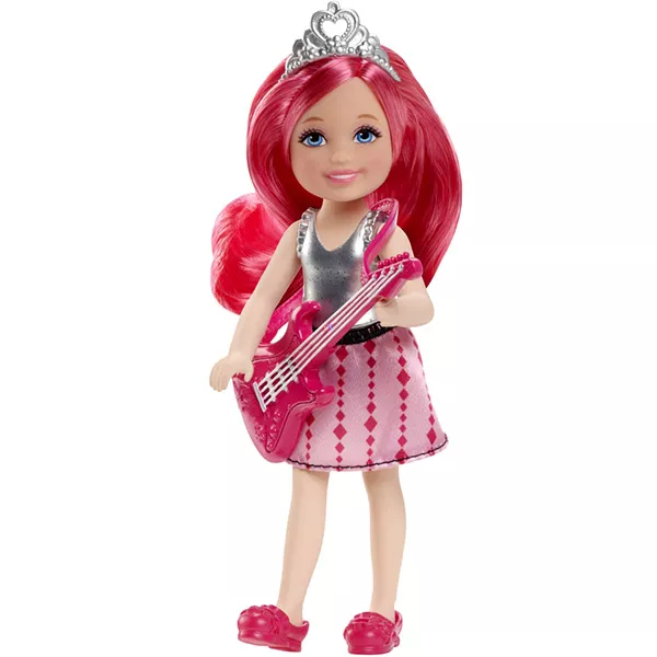 Barbie a Rocksztár hercegnő: Chelsea sztárcsemete baba rózsaszín gitárral