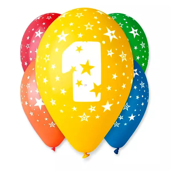 Balões coloridos numerados 5 peças - 1