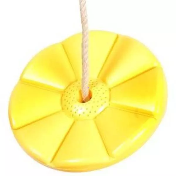 Sharky Leagăn tip farfurie cu model floare, cu frânghie și inel - galben