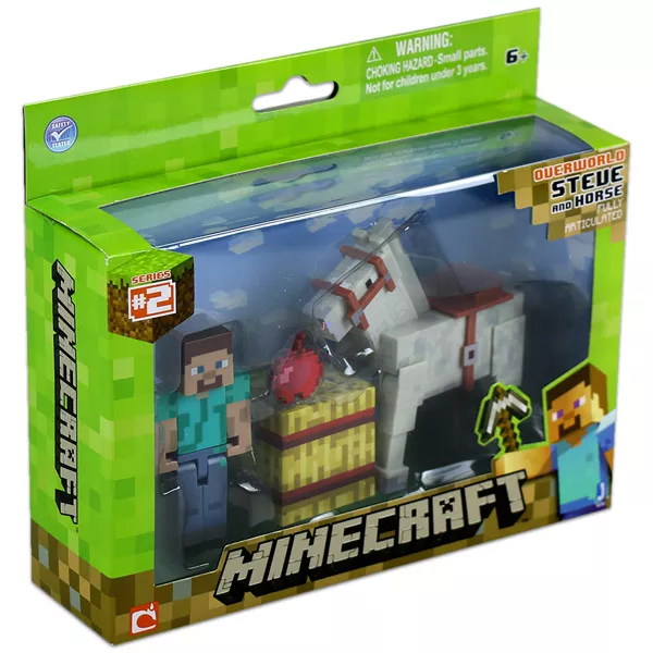 Minecraft: Steve figura fehér lóval