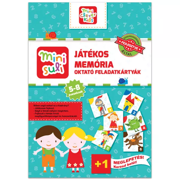 Mini suli: Játékos memória oktató feladatkártyák 5-8 éveseknek