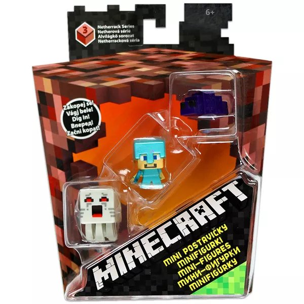 Minecraft: Alvilágkő sorozat 3 darabos mini figura szett - lila, kék, fehér