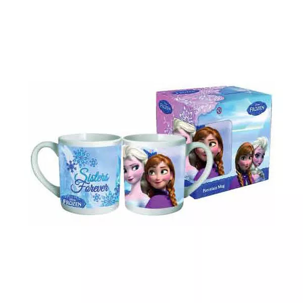 Disney hercegnők: Jégvarázs Anna és Elza porcelán bögre - 3 dl