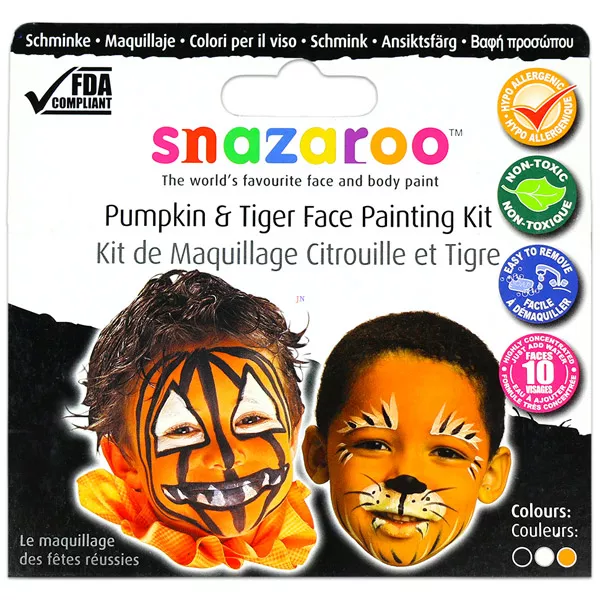 Snazaroo: Halloween tök és a rémisztő tigris arcfestő szett