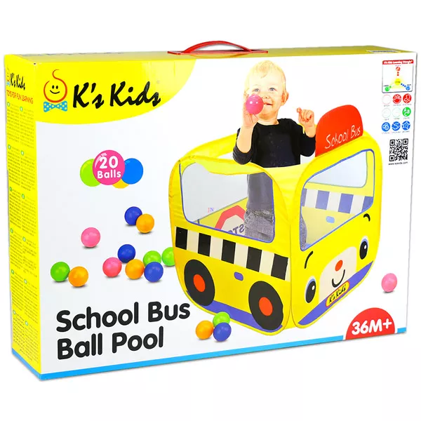Ks Kids: iskolabusz alakú sátor labdákkal