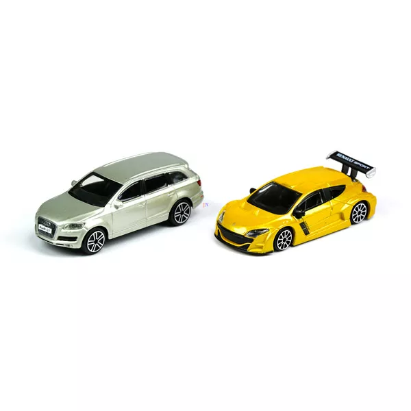 Bburago: kisautók 1:43 - ezüst Audi Q7 és sárga Renault Megane RS