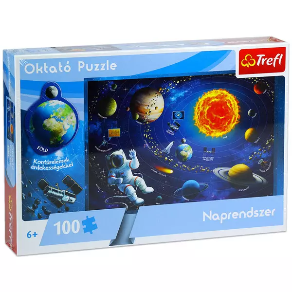Sistemul Solar - puzzle educativ cu 100 piese, lb. maghiară