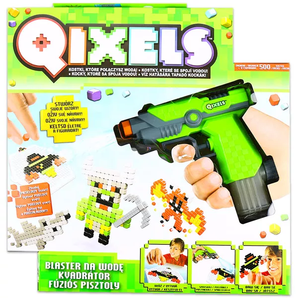 Qixels: Kvadrátor fúziós pisztoly készlet 500 kockával - zöld