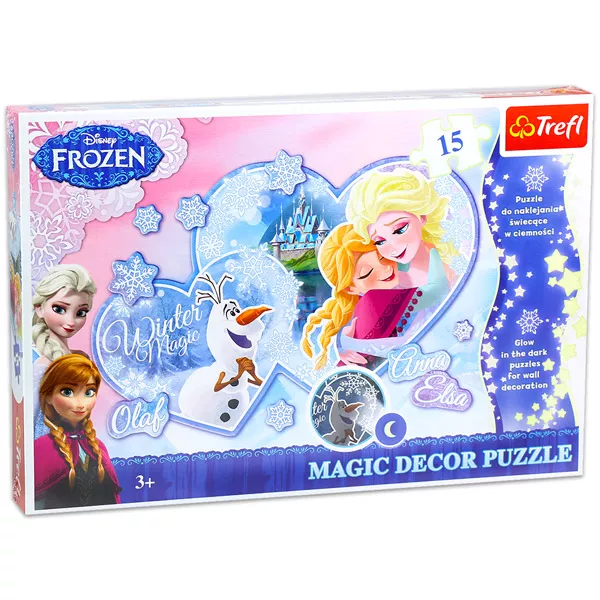 Trefl: Disney hercegnők - Jégvarázs, Magic Decor puzzle - 15 db