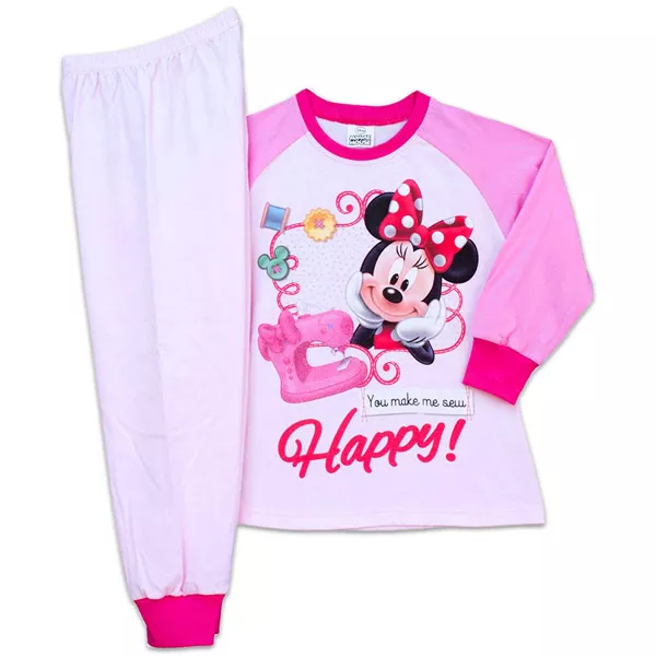 Hosszú ujjú lány téli pizsama: Minnie - 104-110-es méret
