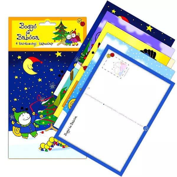 Bogyó és Babóca: 4 darabos karácsonyi képeslap csomag