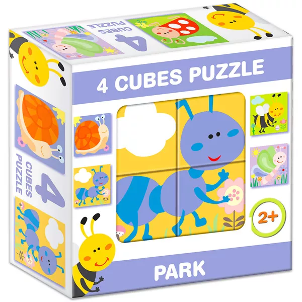 Mix Puzzle cu cuburi, 4 piese - Insecte