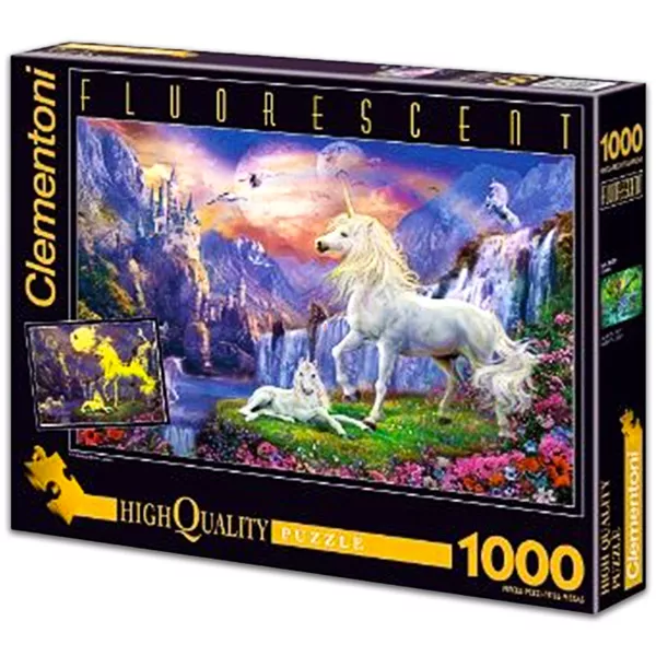 Clementoni: Unicorn - fluorescenčna sestavljanka z 1000 kosi