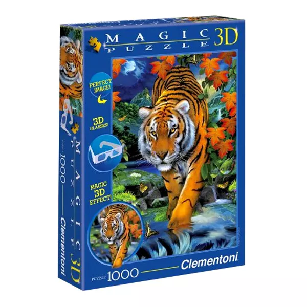 Clementoni 1000 darabos tigris 3D puzzle szemüveggel