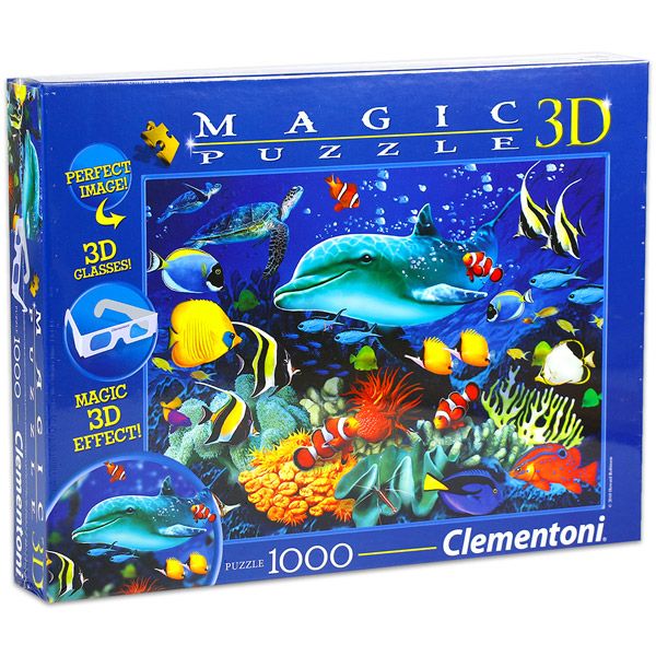 Het koud krijgen Uitgraving Krijt Clementoni: Recif cu delfin - puzzle 3D cu 1000 piese, cu ochelari -  Tulli.ro