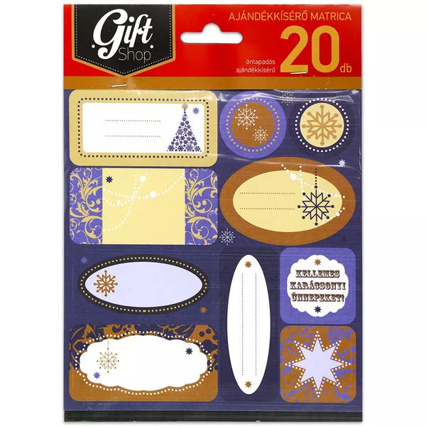 Karácsonyi 20 darabos ajándékkísérő matrica - lila