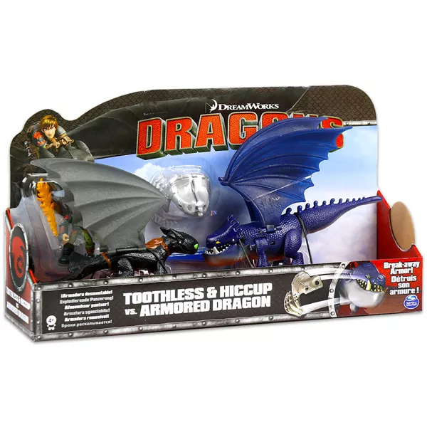 Cum să-ţi dresezi dragonul - Figurine dragon cu armură Hiccup şi Toothless