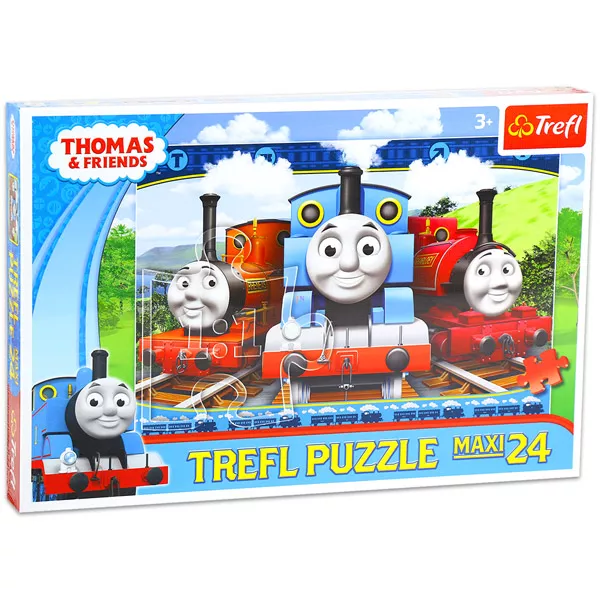 Thomas: Locomotive fericite - maxi puzzle cu 24 piese