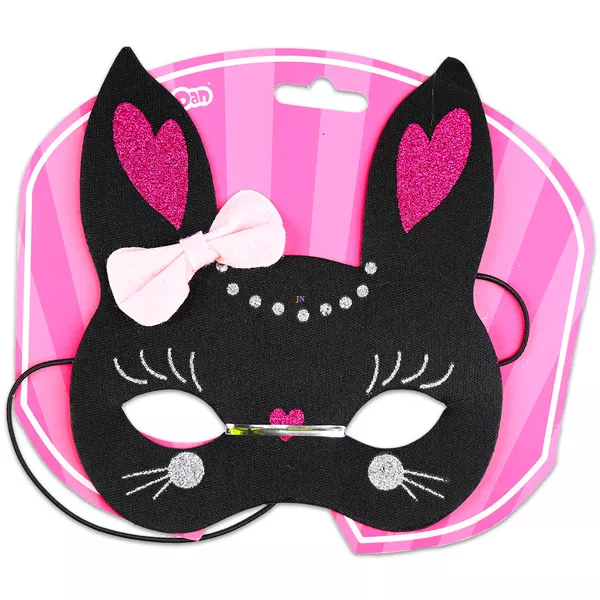 Fekete cica álarc rózsaszín masnival