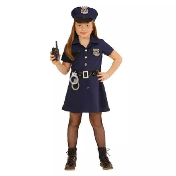 Costum Fată poliţist - mărime 116 cm, negru