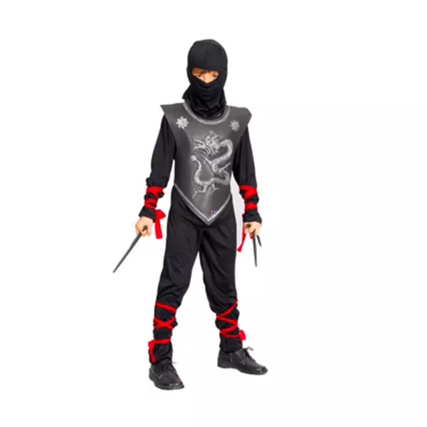 Ninja jelmez - 130-140 cm-es méret, fekete-szürke