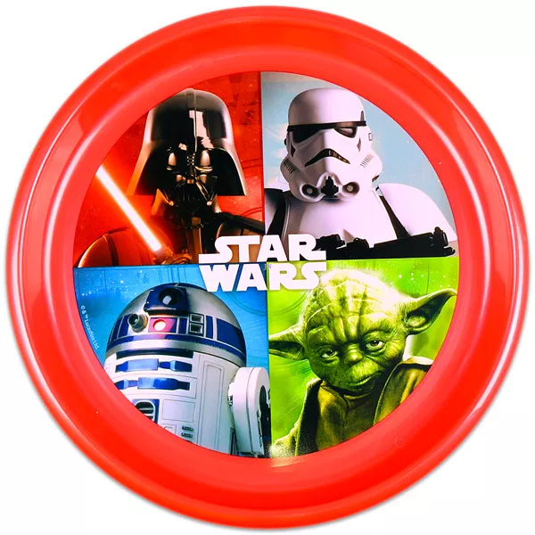 Star Wars: műanyag lapostányér - piros