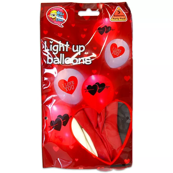I love you Baloane colorate cu LED - set cu 3 buc.