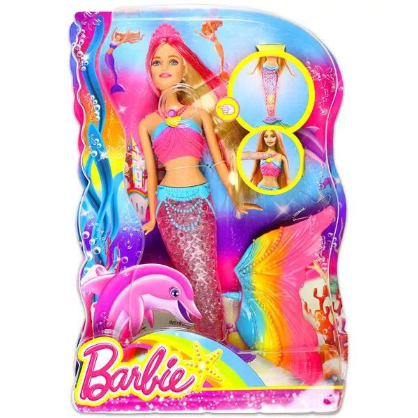 Barbie Păpuşă sirenă curcubeu