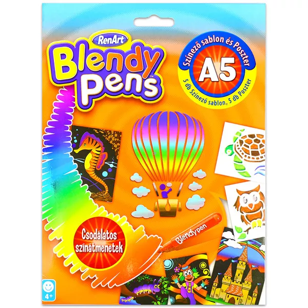 Blendy Pens: Şablon de colorat - Balon cu aer cald