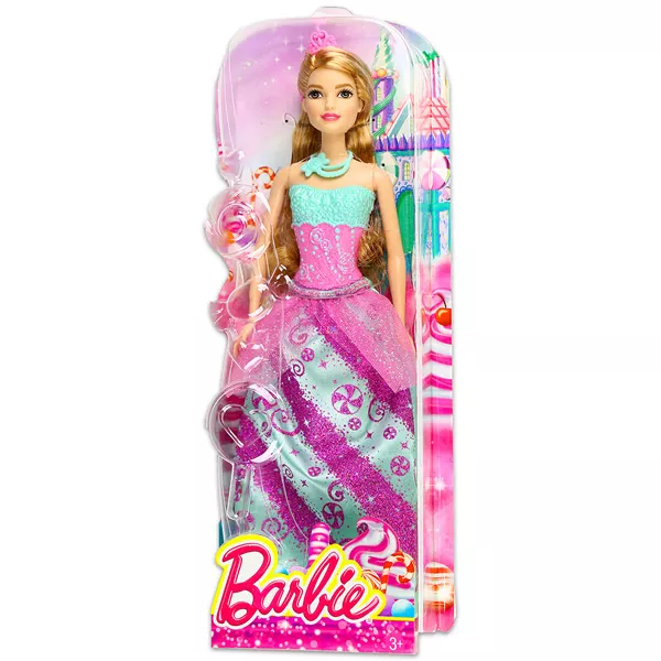Barbie: Hercegnő baba - cukor mintás ruhában