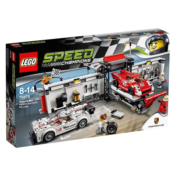 LEGO SPEED CHAMPIONS: Porsche 919 Hybrid şi 917K Pit Lane 75876