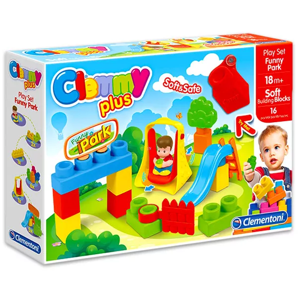 Clemmy Puha, bébi építőjáték szett - Játszótér készlet 15 db