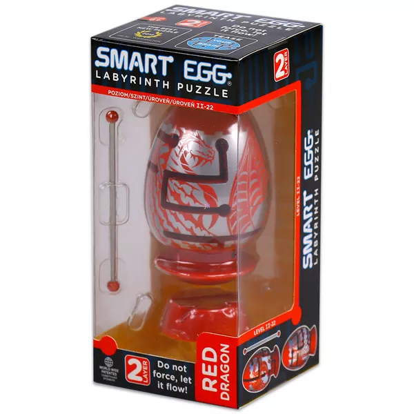Smart Egg - Vörös Sárkány 2. szintű dobozos okostojás 3D logikai játék