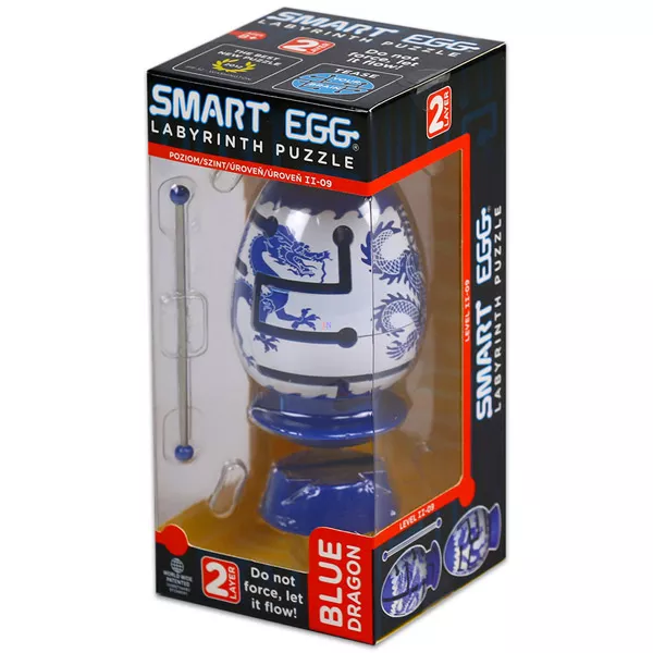 Smart Egg - Kék Sárkány 2. szintű dobozos okostojás 3D logikai játék