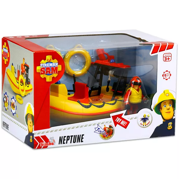 Pompierul Sam: Barcă cu motor Neptune cu figurină 