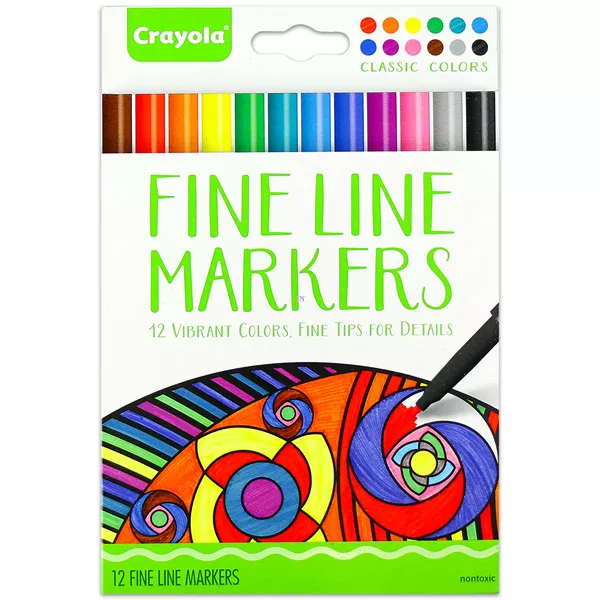 Crayola: Vékony színes filctollak - 12 darabos