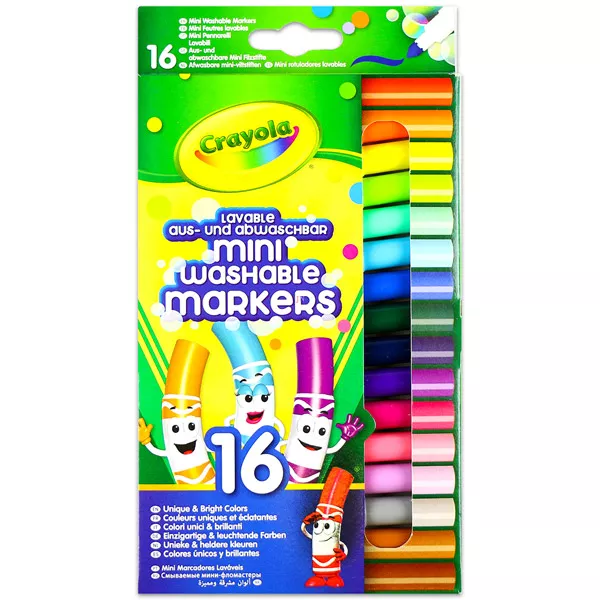 Crayola: Lemosható mini filctoll - 16 darabos