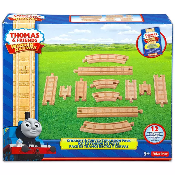 Thomas Wooden Railway: accesorii şine drepte şi curbe