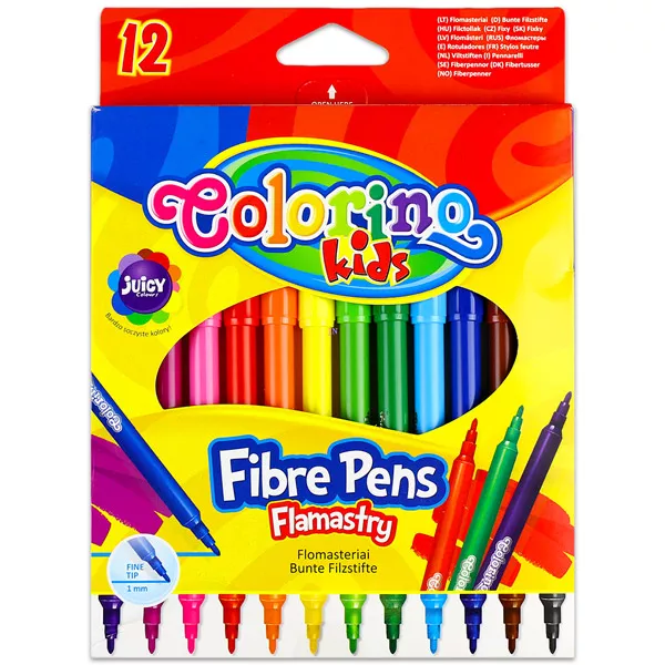 Colorino Kids: flomaster s tanko konico - 12 kosov.