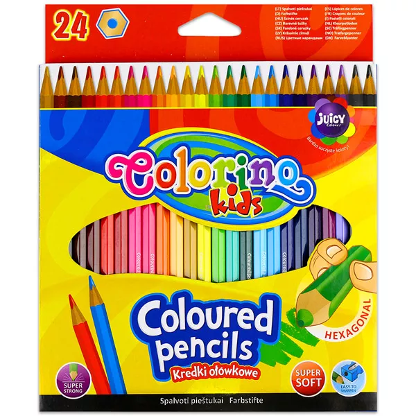 Colorino Kids: barvice šesterokotne oblike - 24 kos.