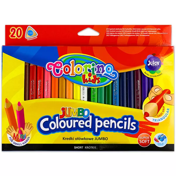 Colorino Kids: Jumbo háromszögletű színes ceruzák - 20 db