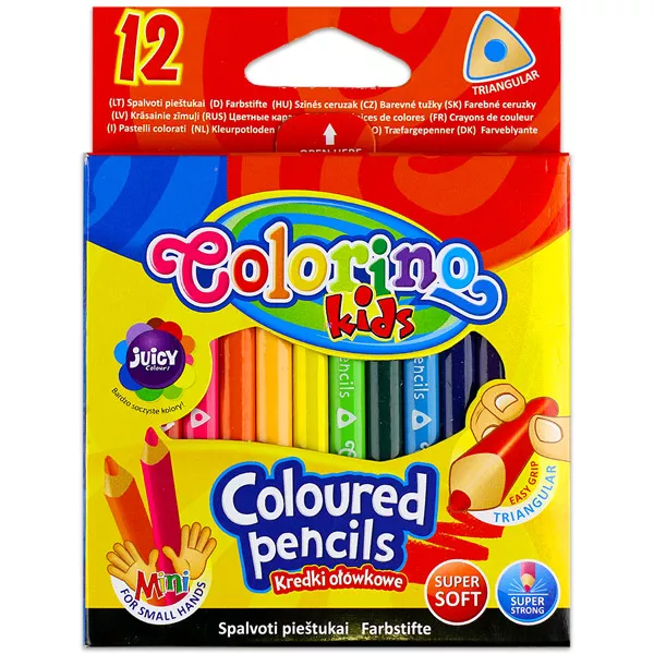 Colorino Kids: mini trikotne barvice - 12 kosov