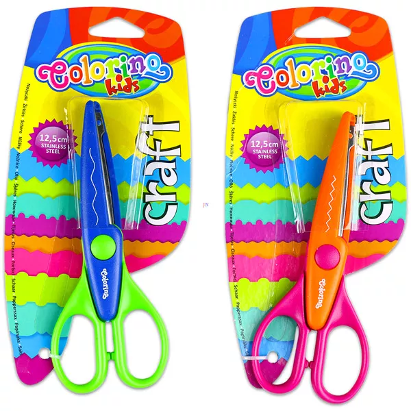 Colorino Kids: škarje z cikcak rezilom - 12,5 cm, različne barve