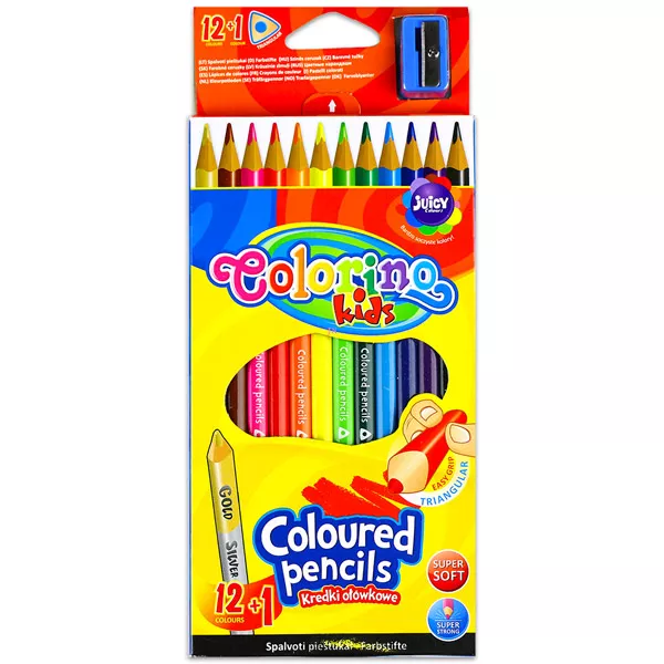 Colorino Kids: trikotni barvni svinčniki - 12 kosov plus 1 barva