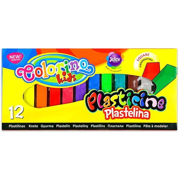 Colorino Kids: négyszögletű gyurmakészlet - 12 db